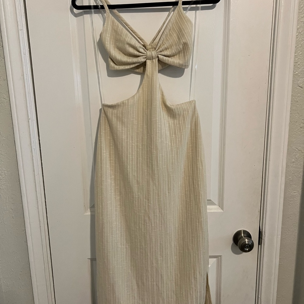 Revolve off white cut out midi dress